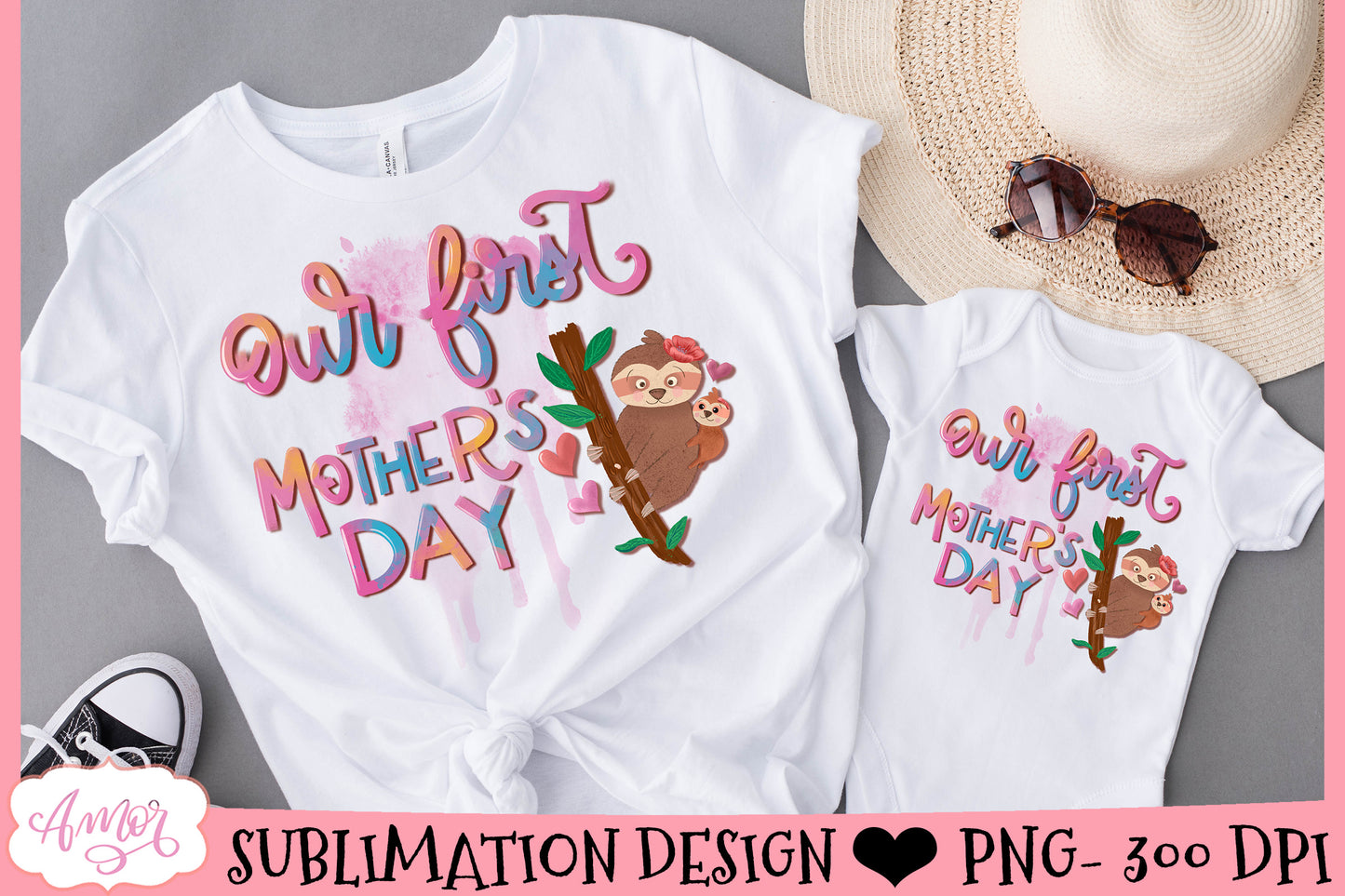 Our First Mother's day sublimation design for matching shirt