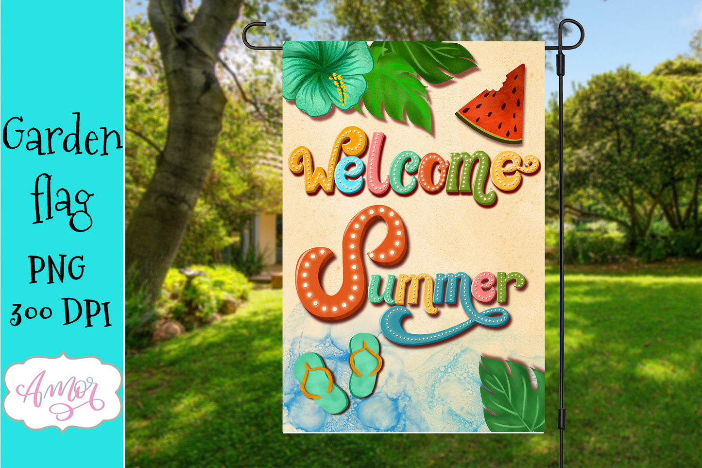 Big Bundle Garden Flags PNG for Sublimation - 40 designs!