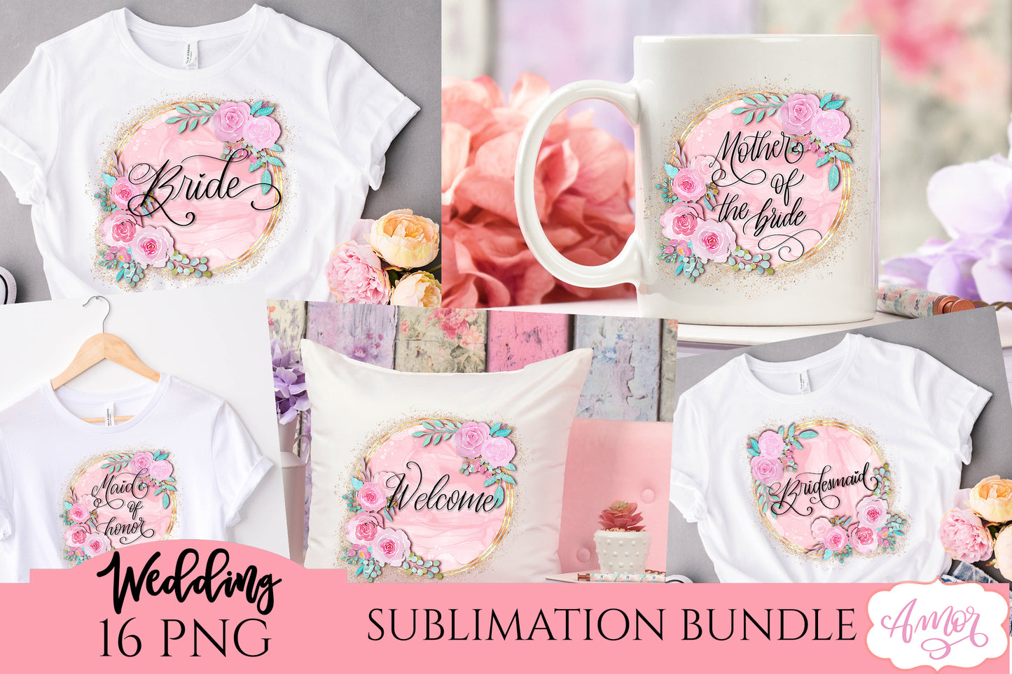 Wedding Sublimation Designs Bundle