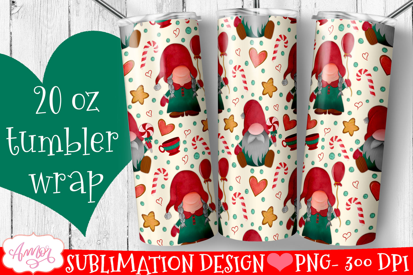 BUNDLE Christmas tumbler wrap for sublimation, 12 PNG