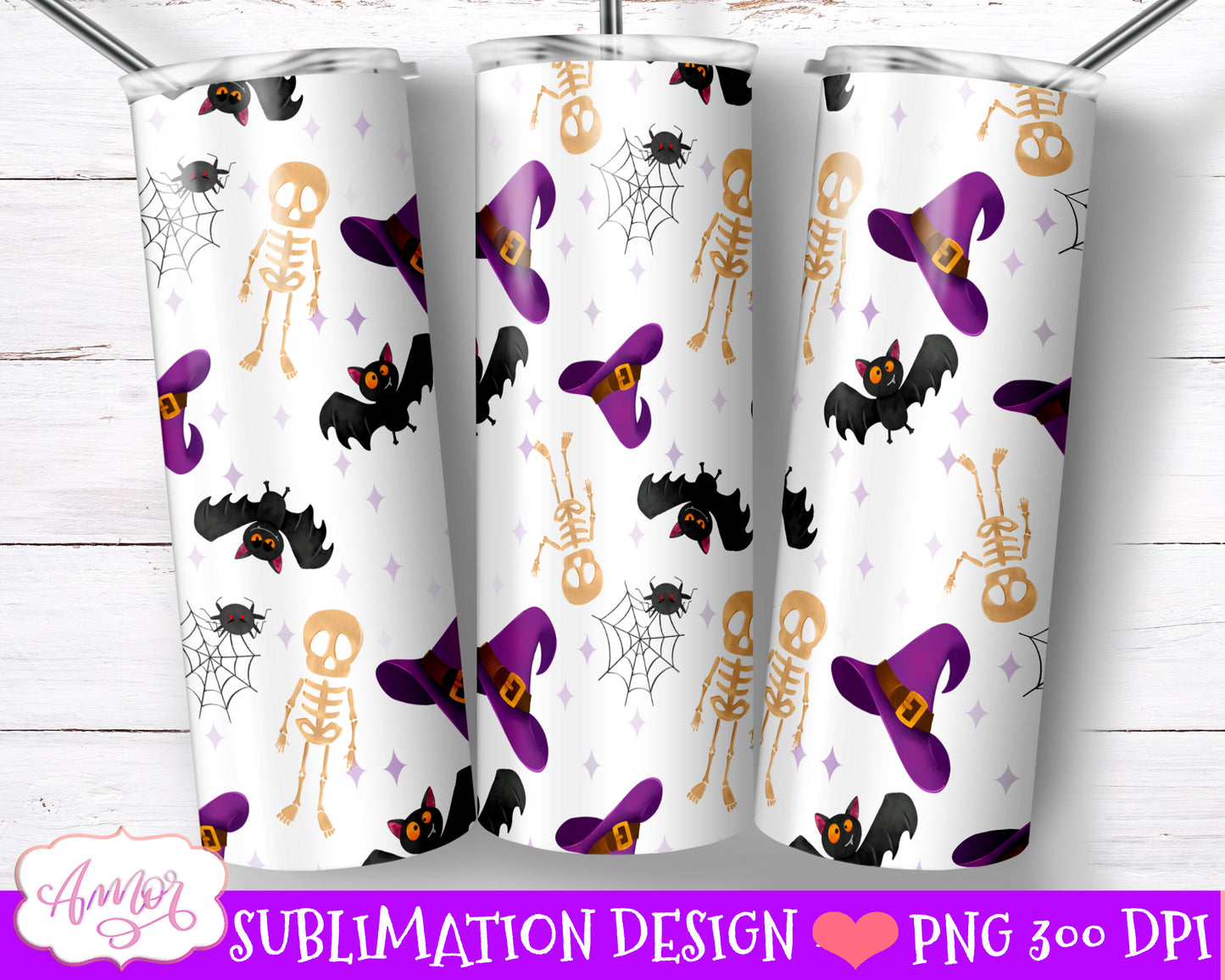 BUNDLE Halloween tumbler wrap PNG for sublimation