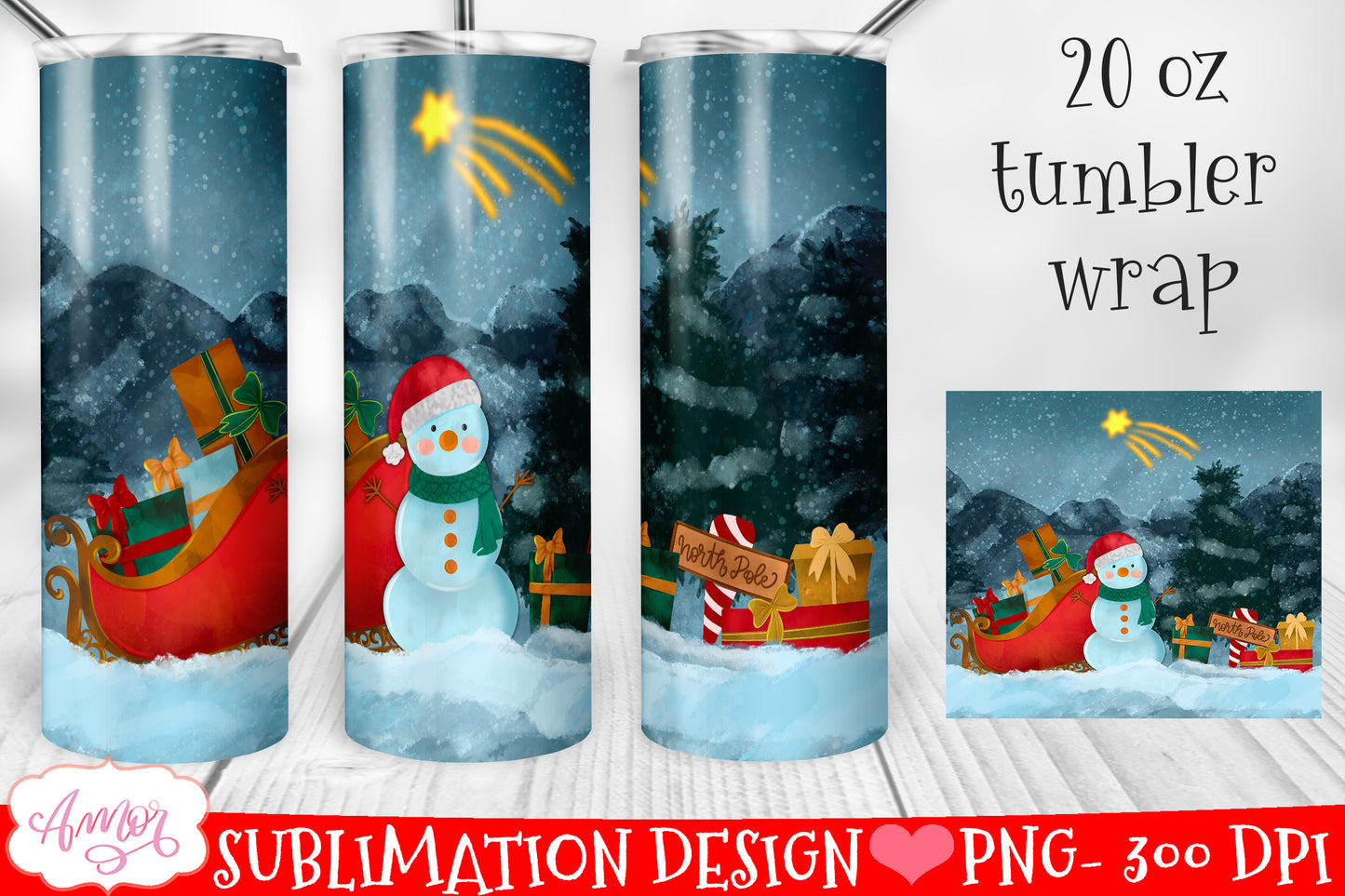 BUNDLE Christmas tumbler wrap for sublimation