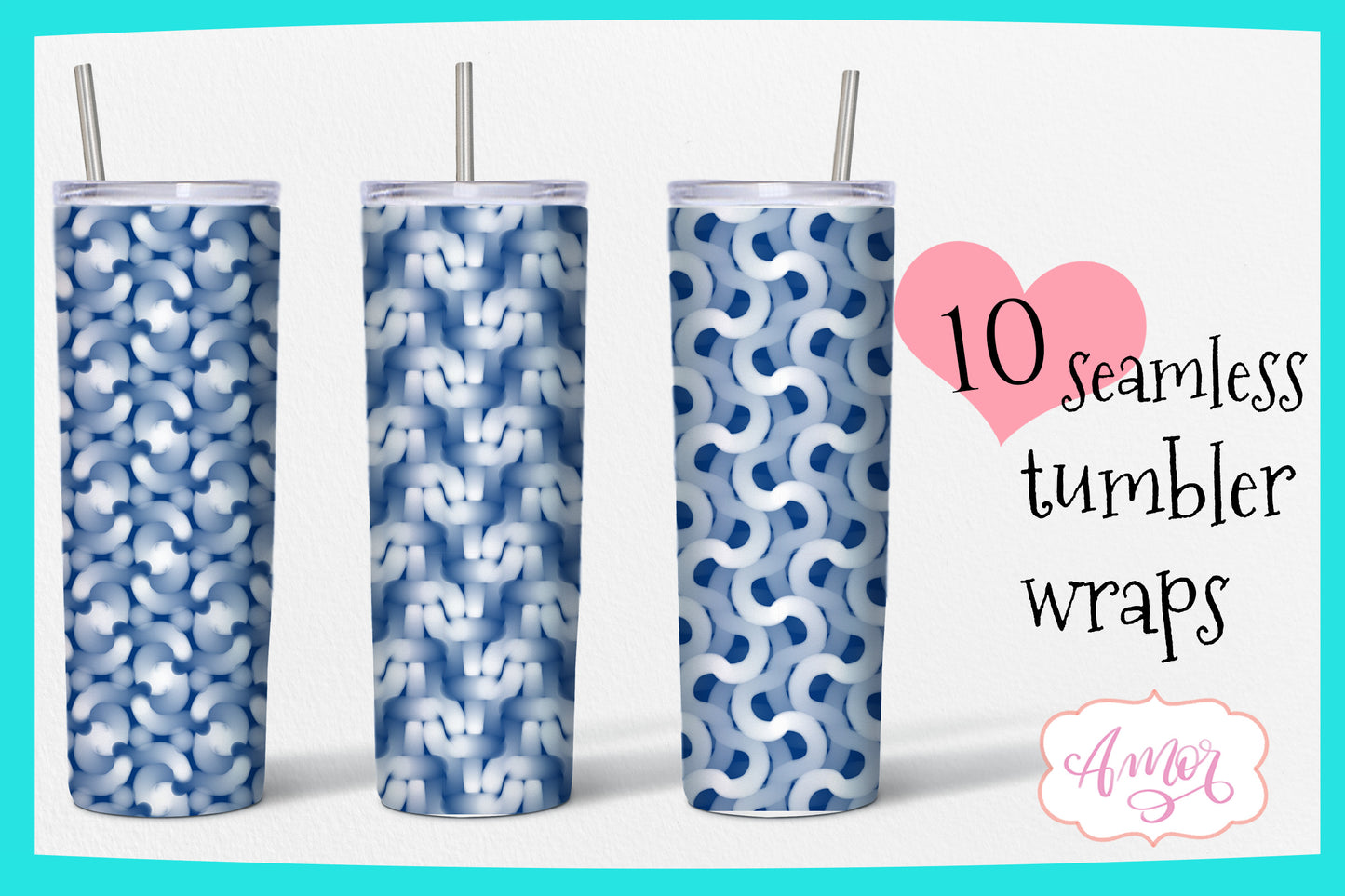 Seamless tumbler wrap PNG for Sublimation BUNDLE