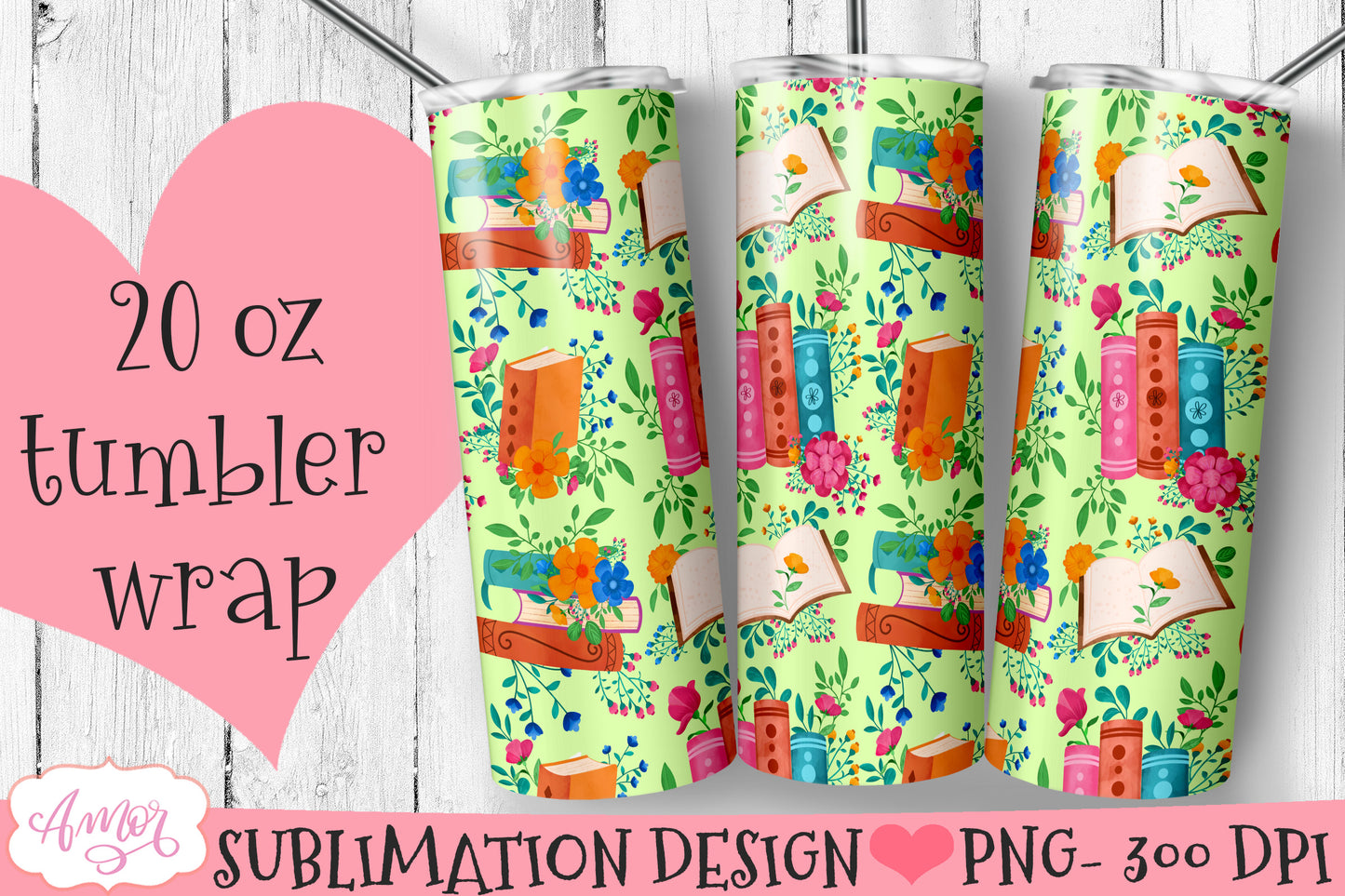Book lover tumbler wrap bundle png designs for sublimation