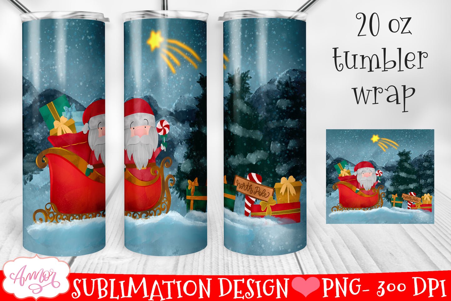 BUNDLE Christmas tumbler wrap for sublimation