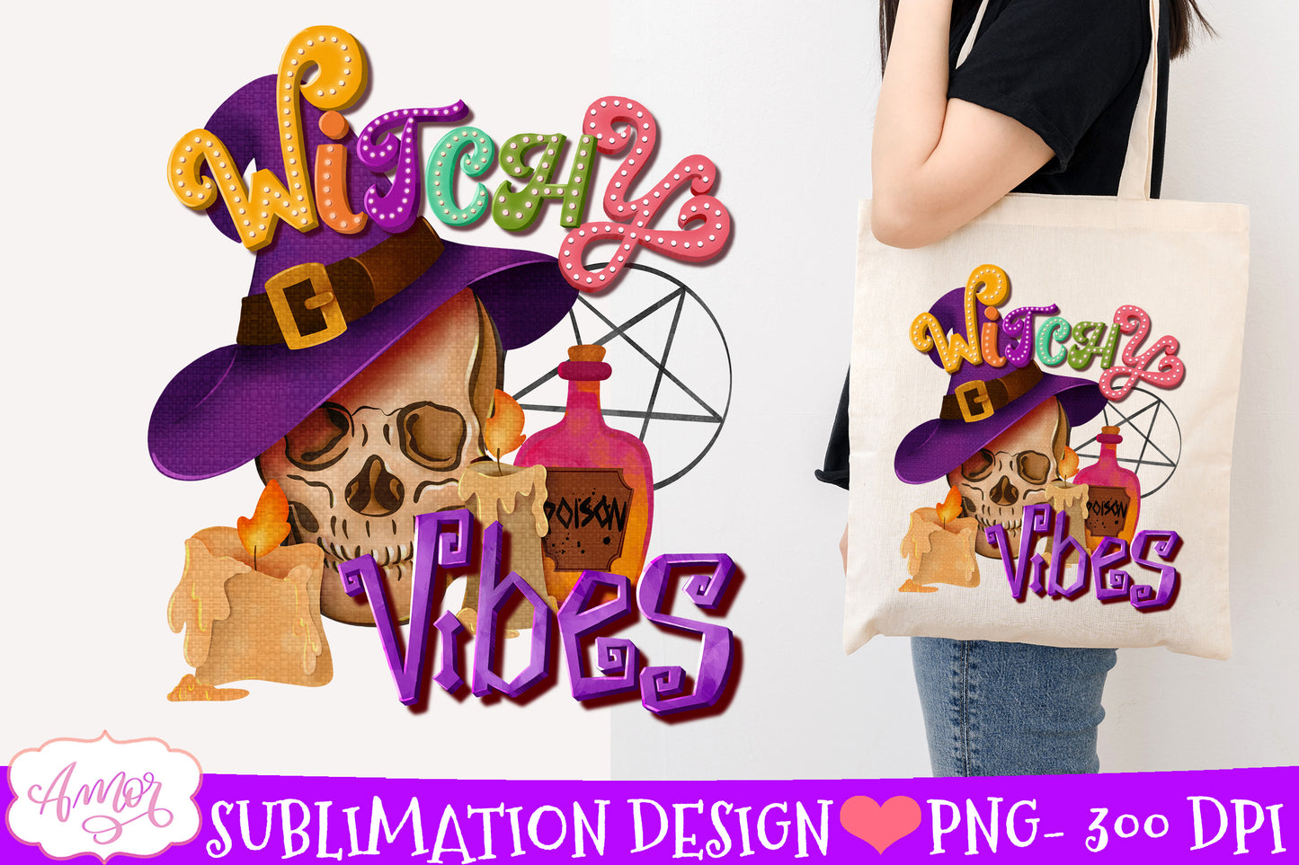 Witchy vibes Sublimation PNG | Halloween PNG illustration