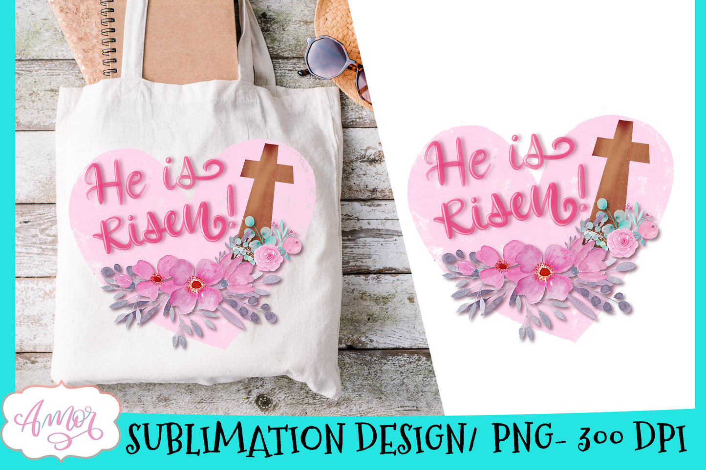 He is risen Sublimation Design for T-shirts