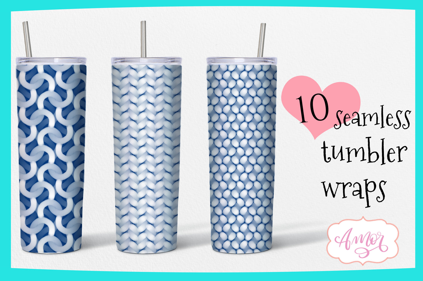 Seamless tumbler wrap PNG for Sublimation BUNDLE