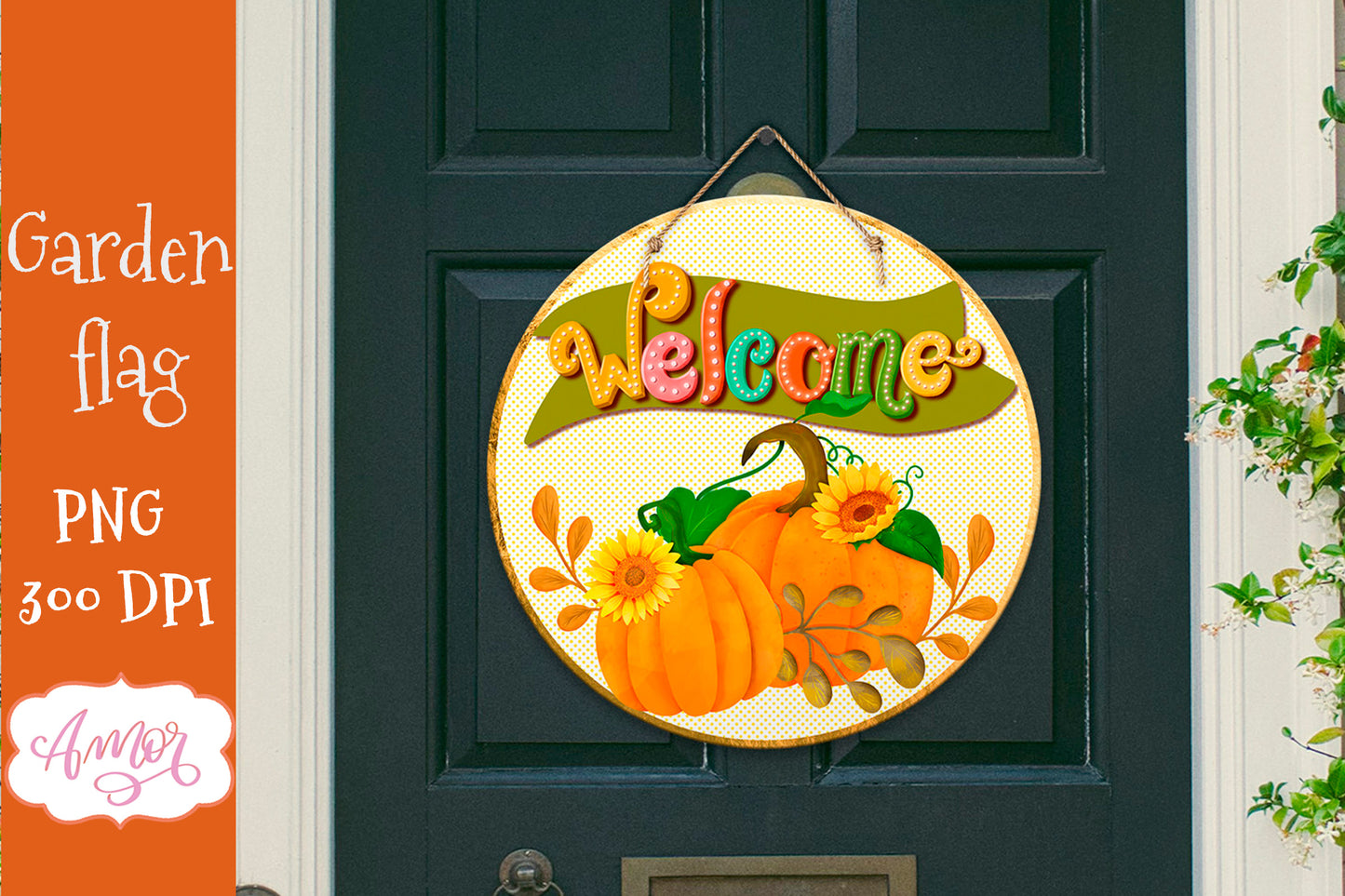 Welcome Fall Round Sign for Sublimation BUNDLE