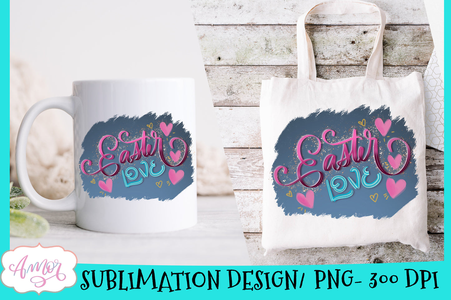 Easter Love Sublimation Design for T-shirts