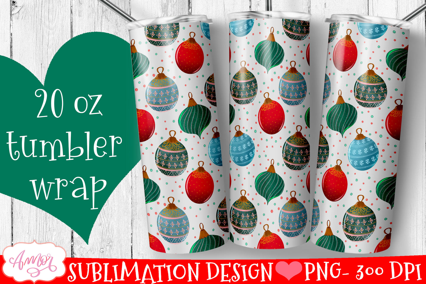BUNDLE Christmas tumbler wrap for sublimation, 12 PNG
