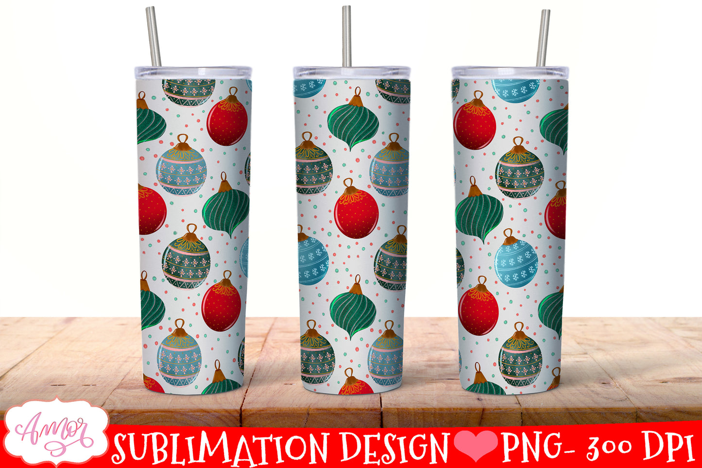 BUNDLE Christmas tumbler wrap for sublimation, 12 PNG