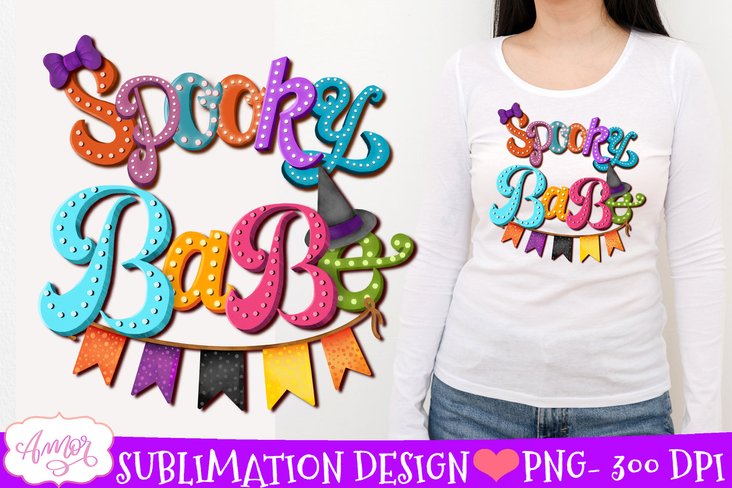 Spooky babe Sublimation PNG | Cute Halloween design PNG