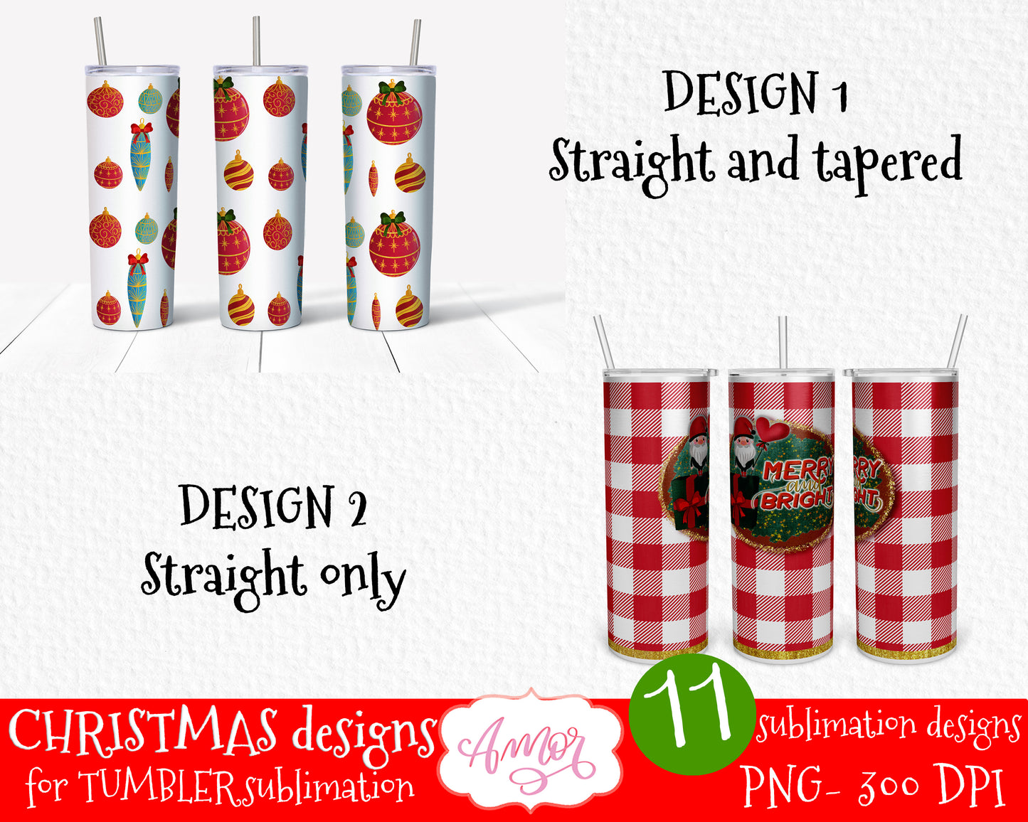 20oz Tumbler Sublimation Christmas Bundle