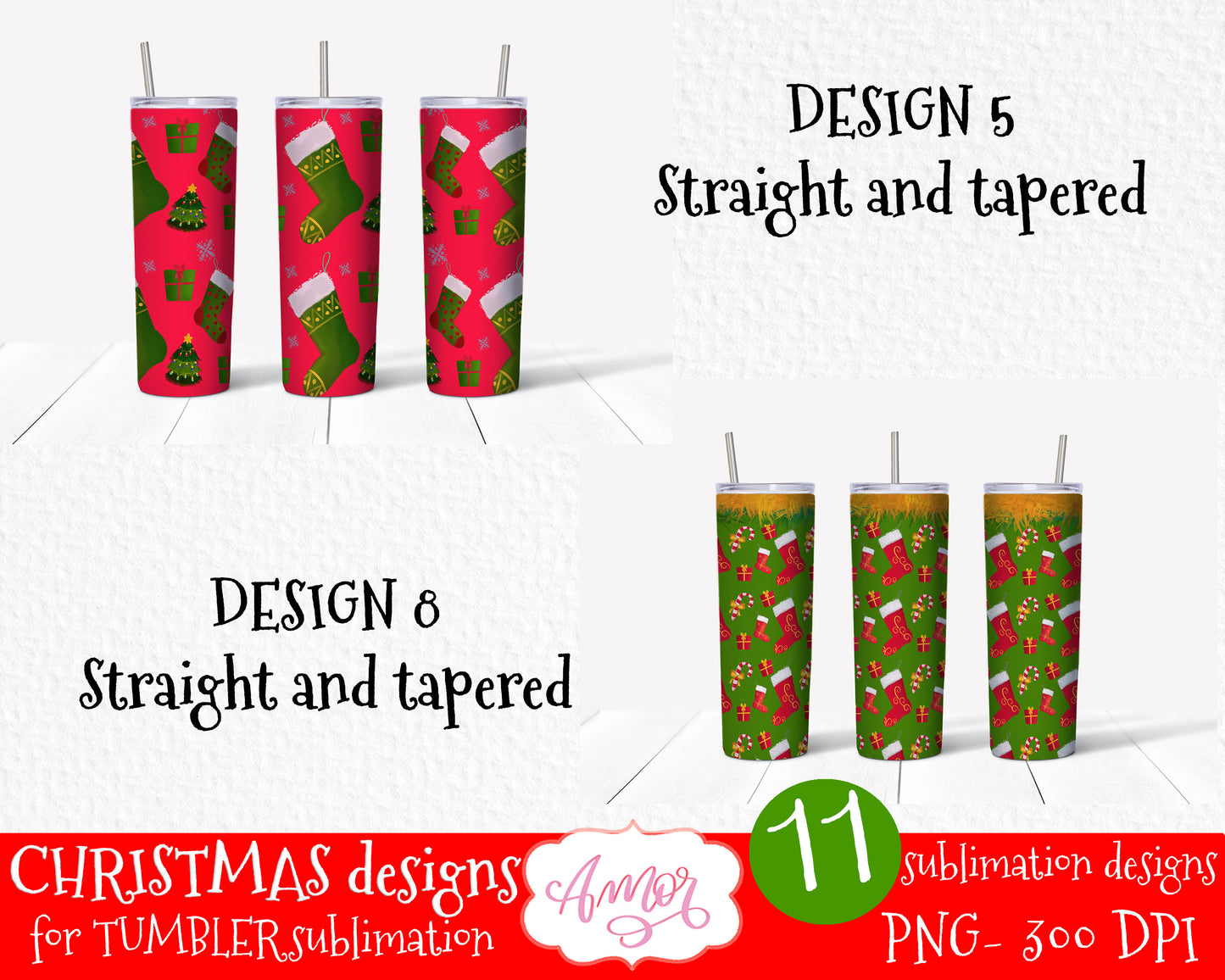 20oz Tumbler Sublimation Christmas Bundle