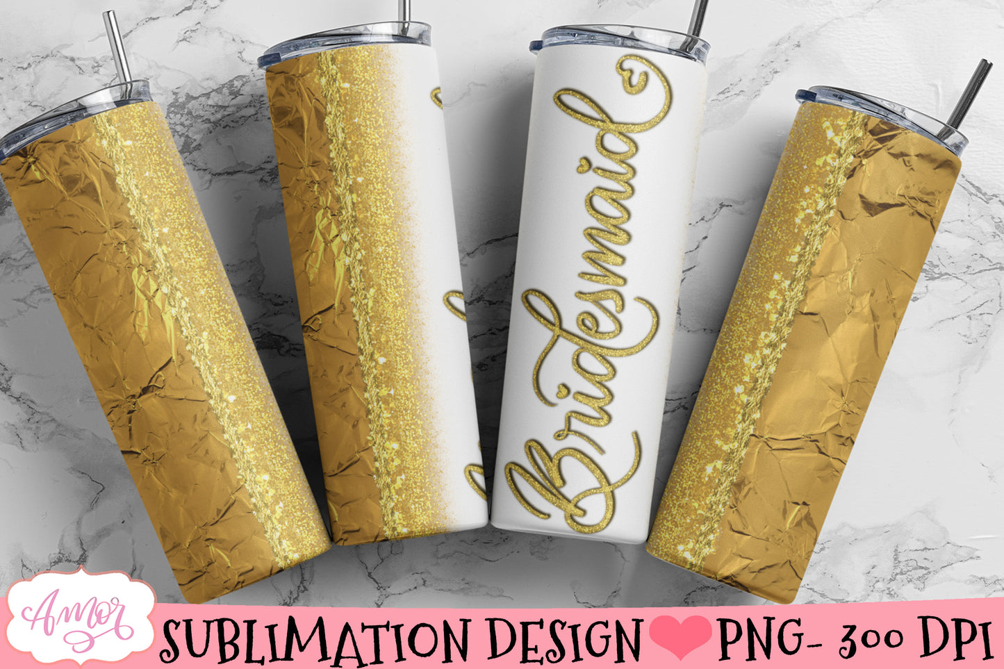 Bridesmaid Tumbler Wrap for Sublimation Wedding tumbler PNG