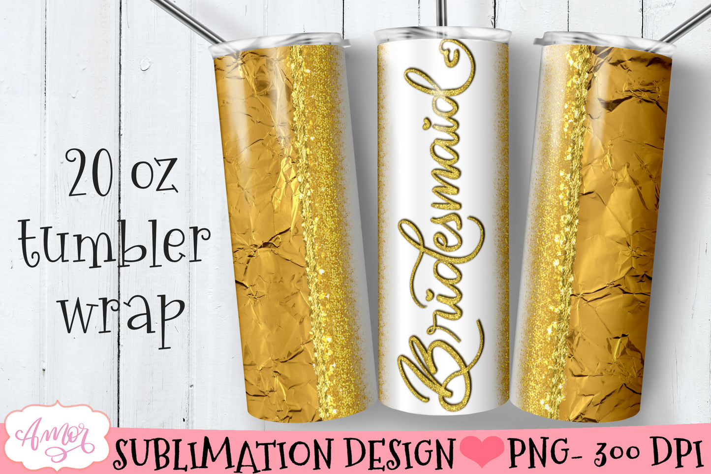 Bridesmaid Tumbler Wrap for Sublimation Wedding tumbler PNG