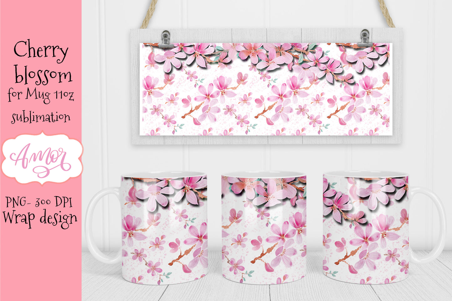 BUNDLE floral 11oz and 15oz Mug Sublimation Designs