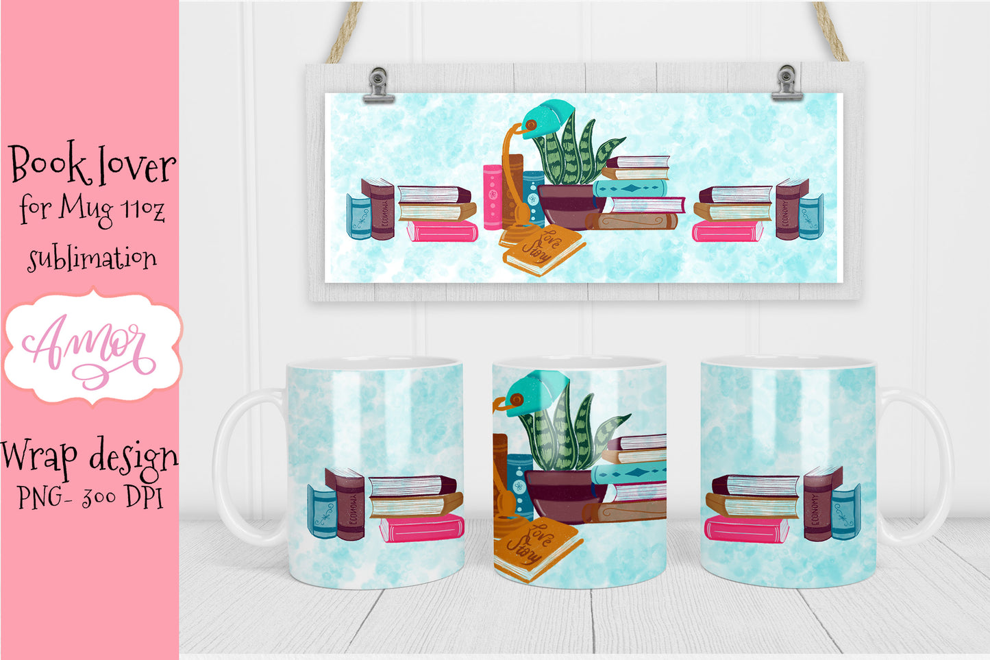 Book Lover Designs for mug sublimation 11 oz bundle