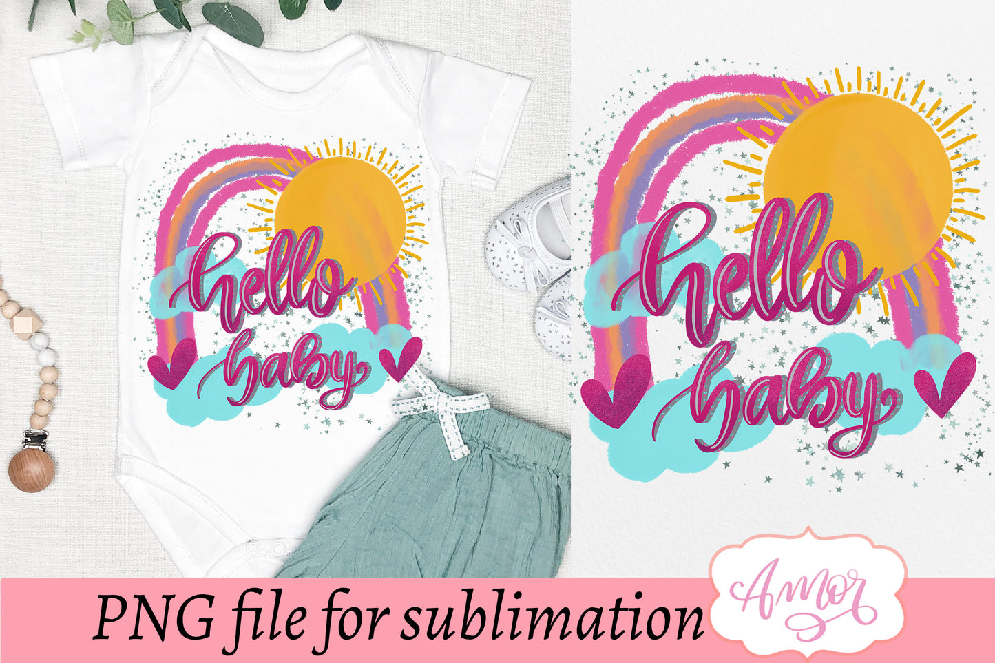 Hello Baby sublimation design