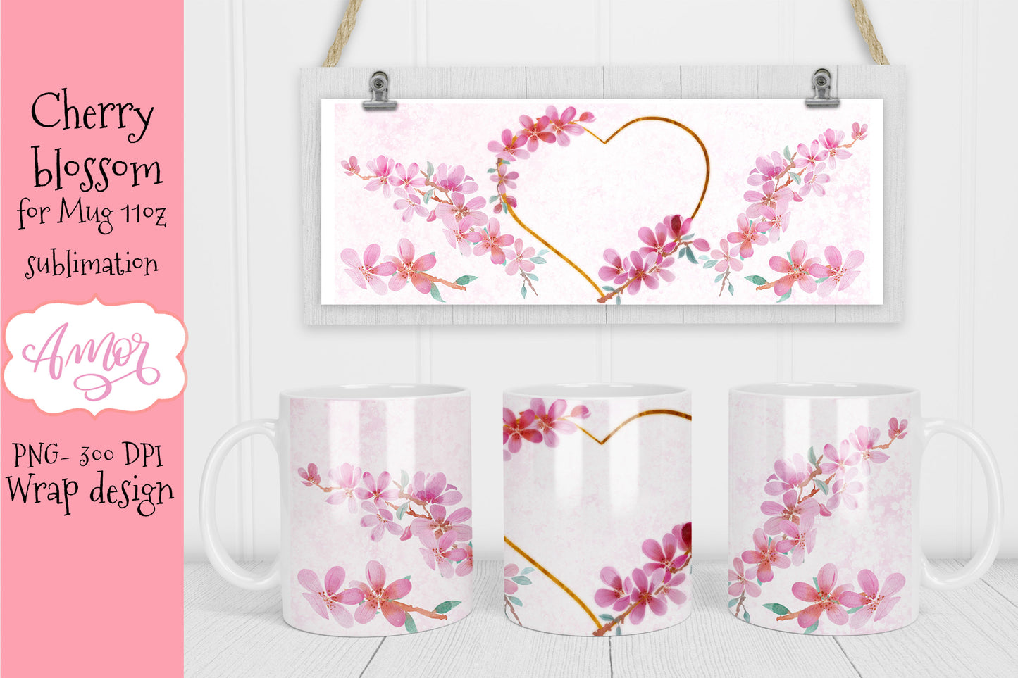 BUNDLE floral 11oz and 15oz Mug Sublimation Designs