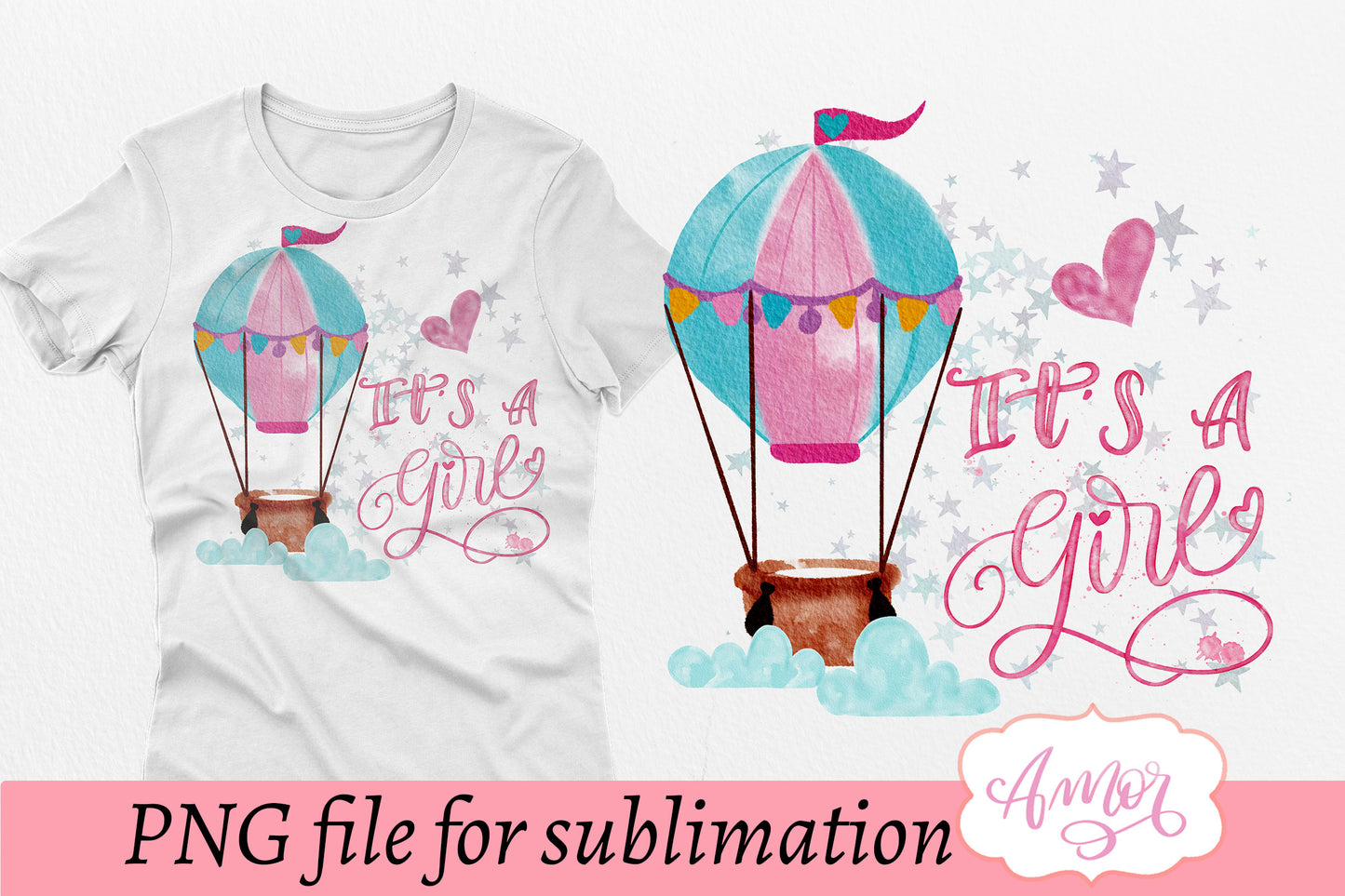 Its a girl sublimation design for gender reveal T-shirts