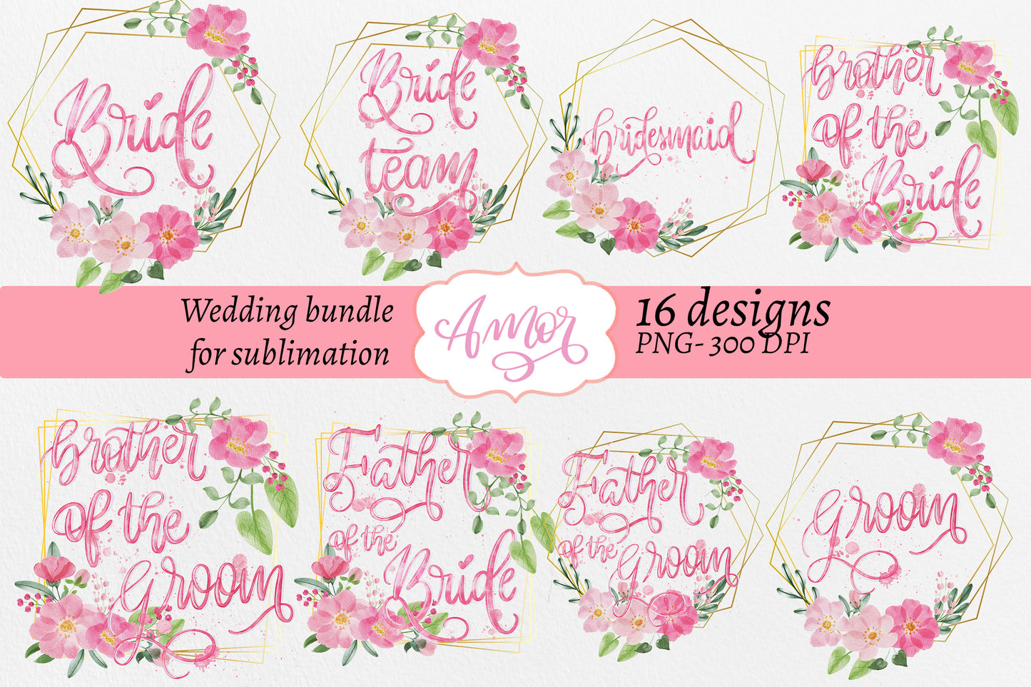 BUNDLE Wedding sublimation designs