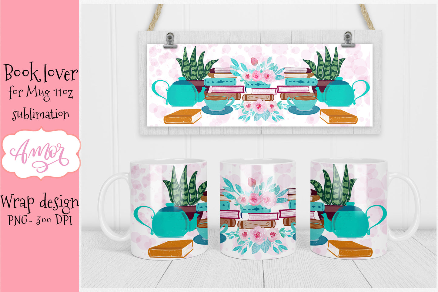Book Lover Designs for mug sublimation 11 oz bundle