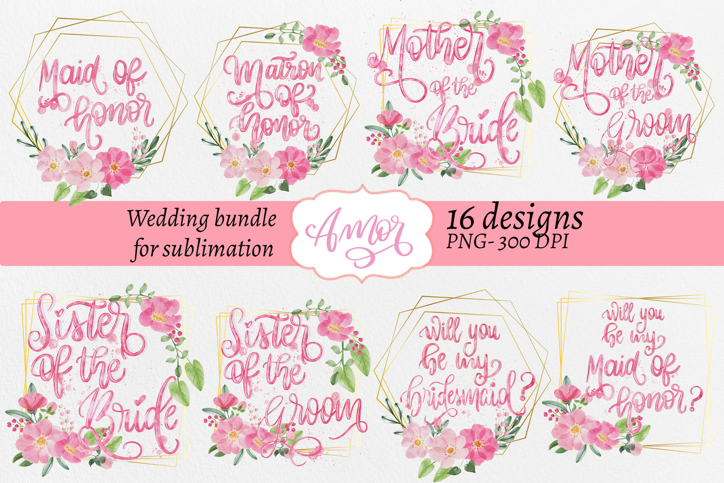 BUNDLE Wedding sublimation designs