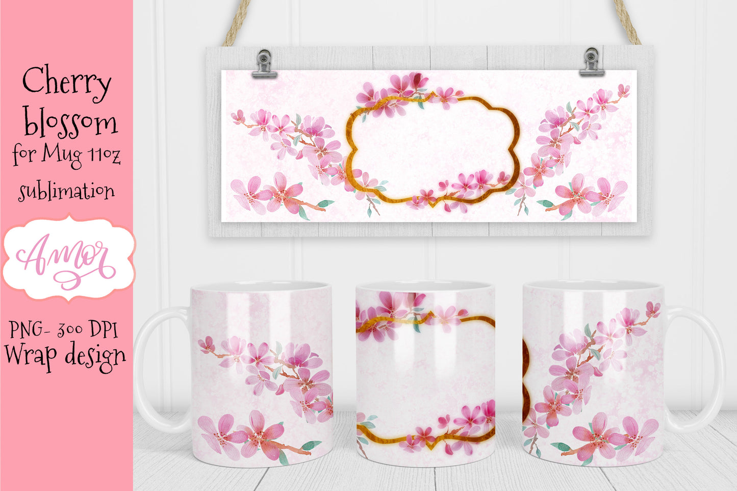 BUNDLE floral 11oz and 15oz Mug Sublimation Designs