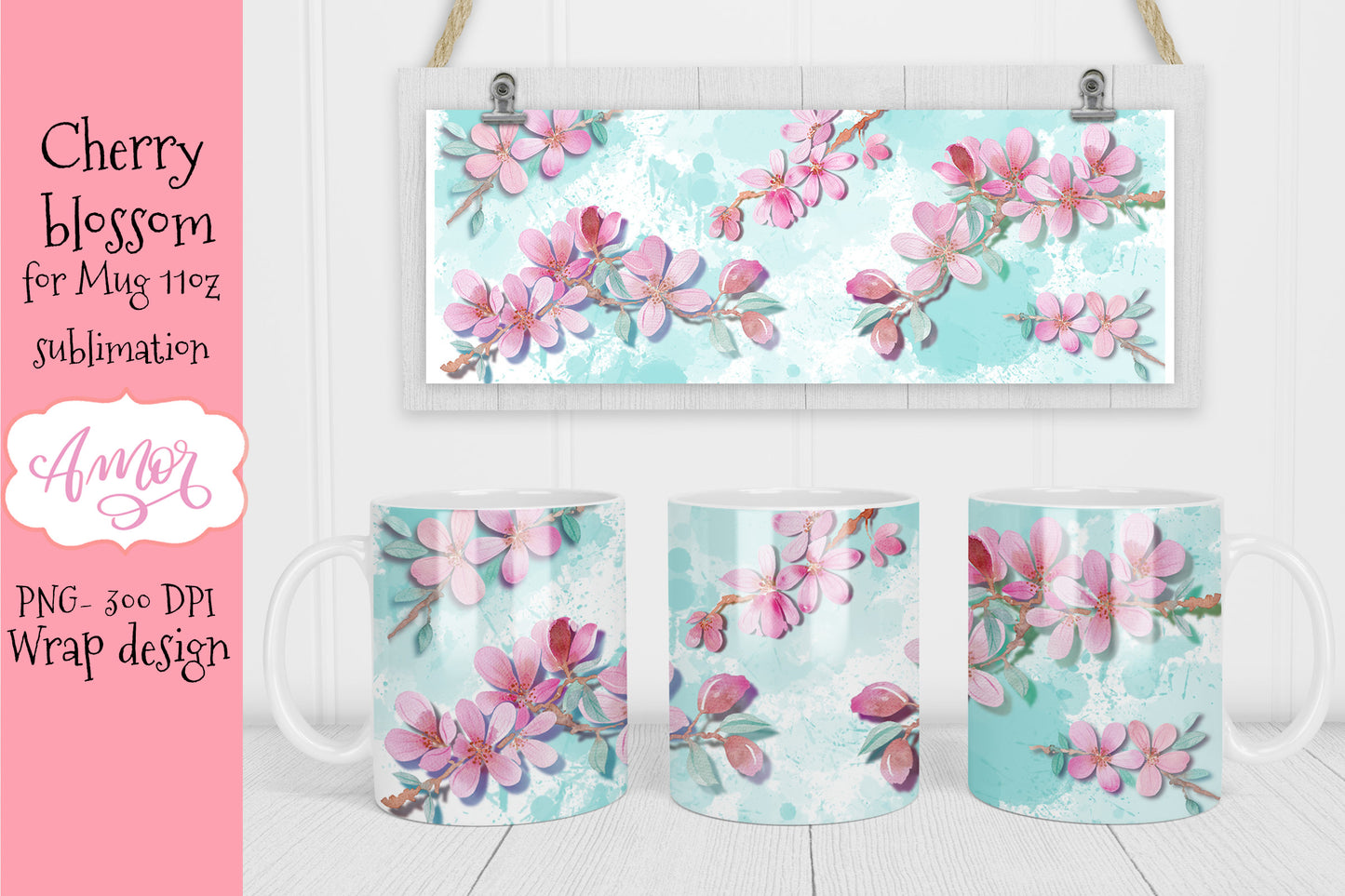 BUNDLE floral 11oz and 15oz Mug Sublimation Designs