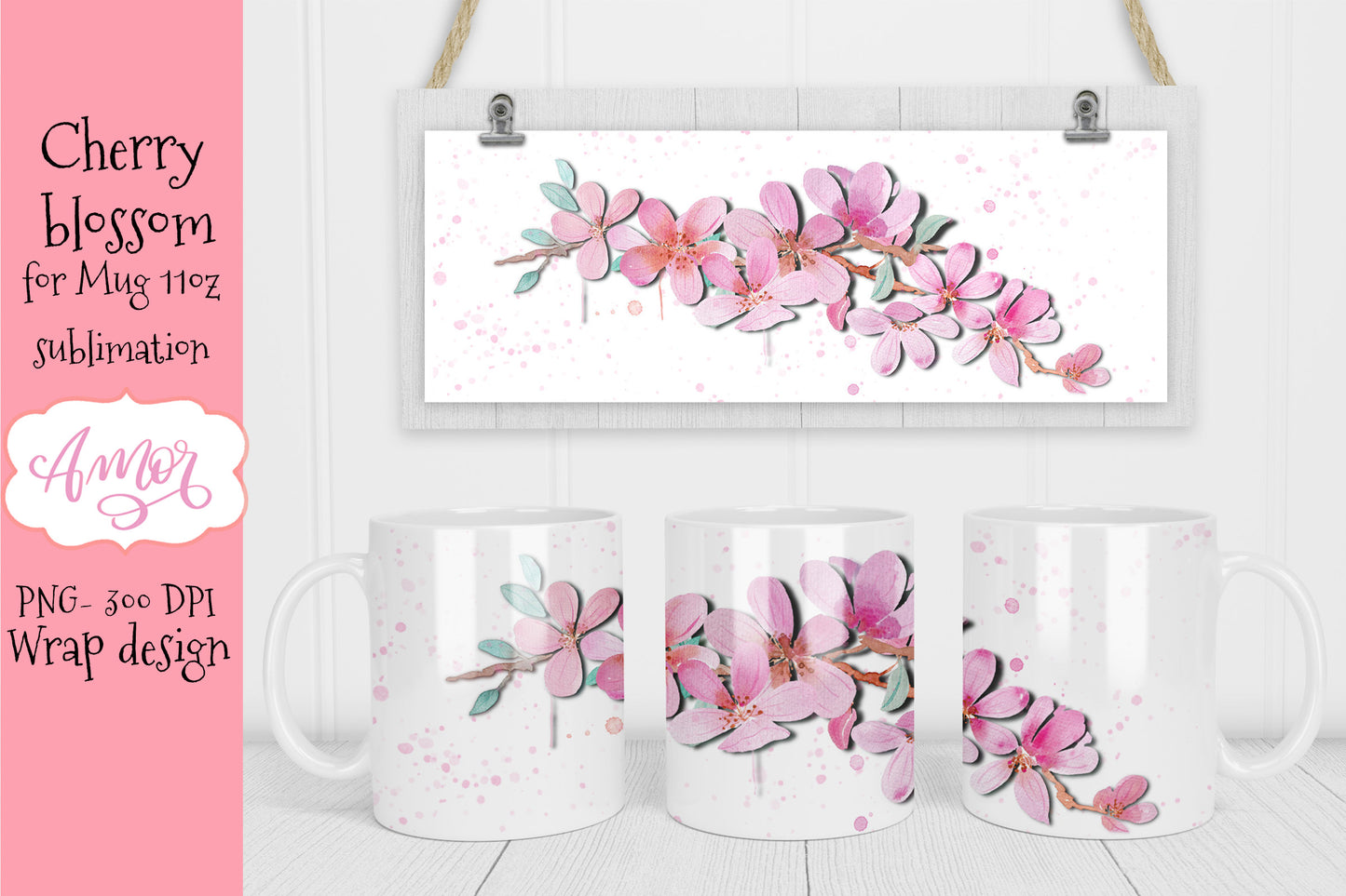 BUNDLE floral 11oz and 15oz Mug Sublimation Designs