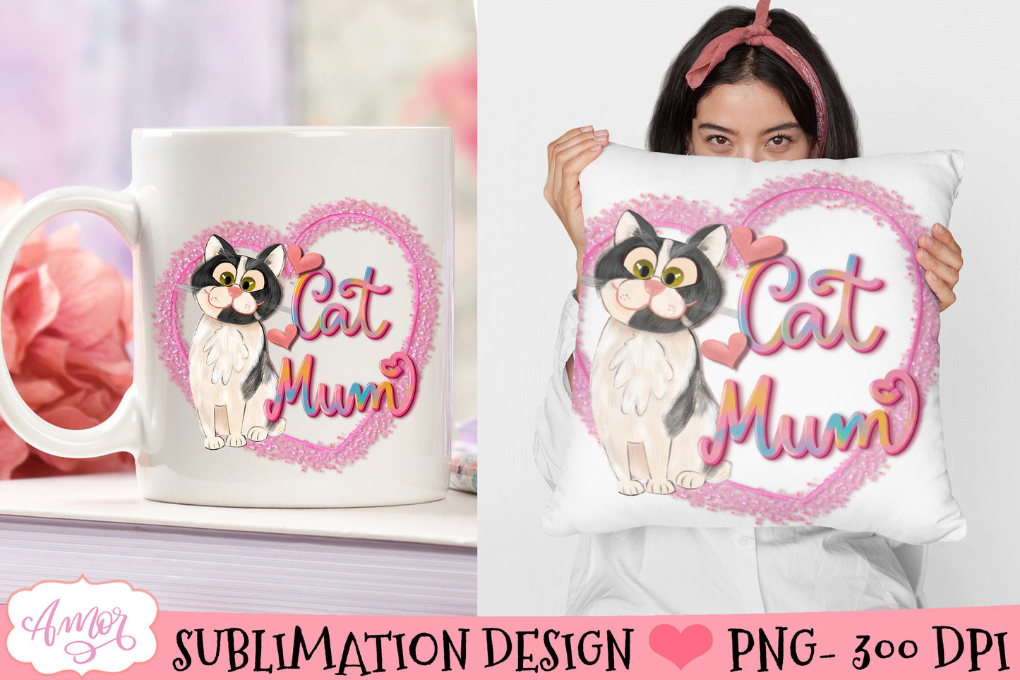 Cat mum Sublimation Design for T-shirts and mugs