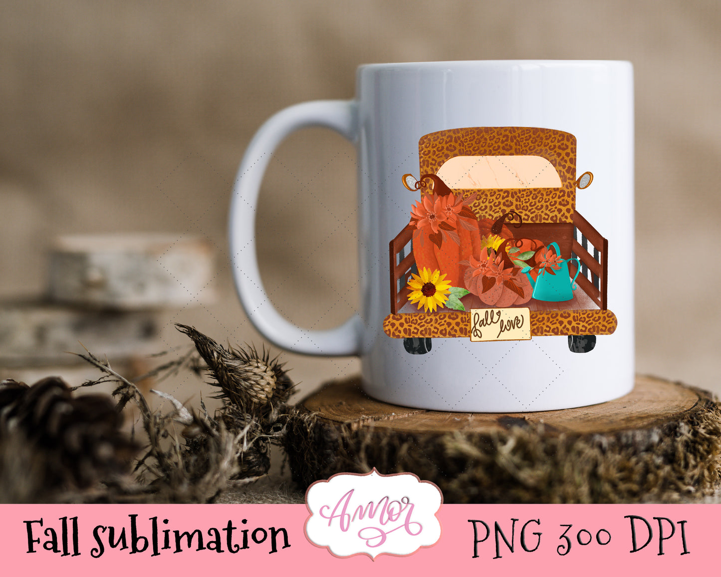 Retro Harvester Truck PNG printable for sublimation