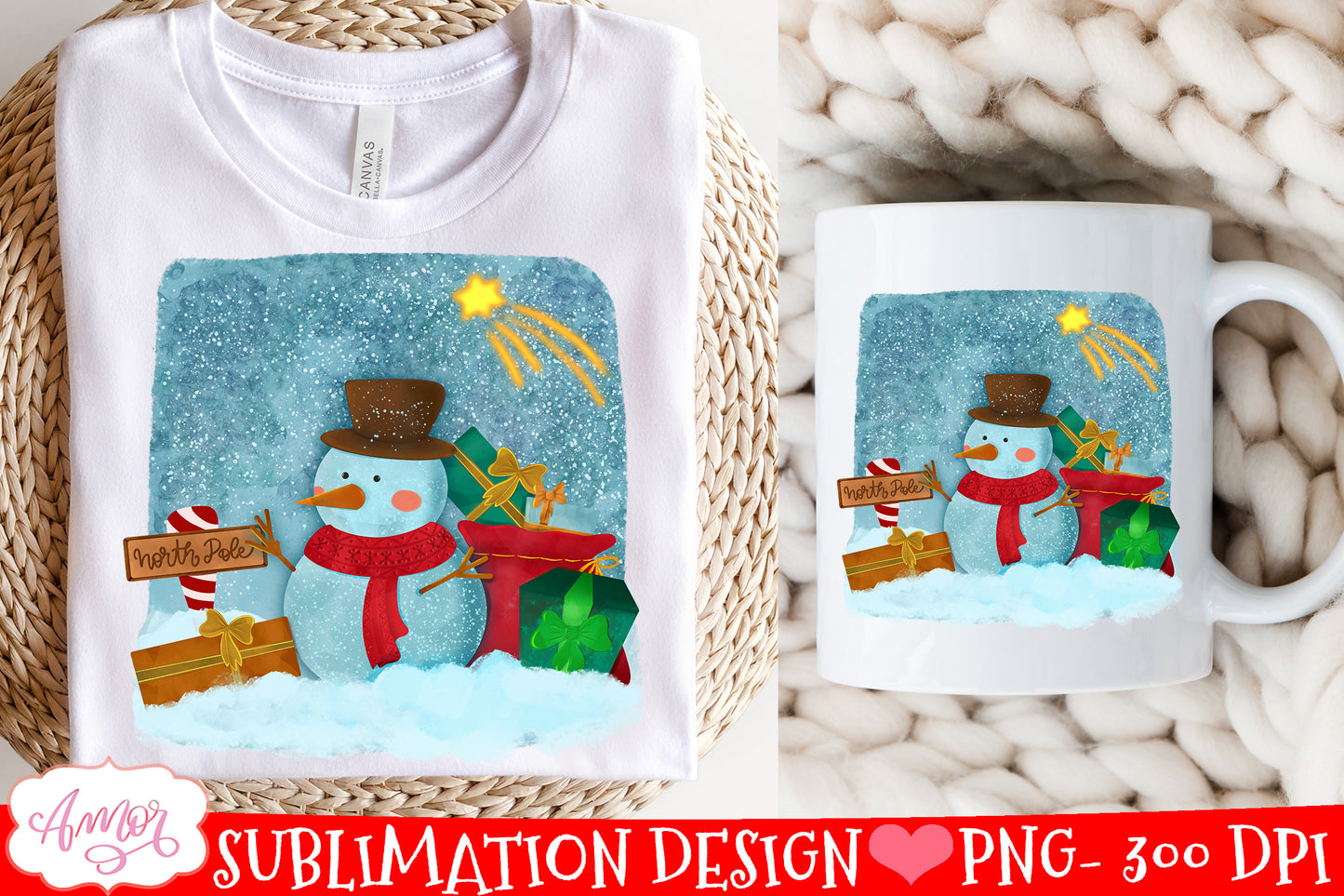 Cute Christmas Snowman PNG for sublimation