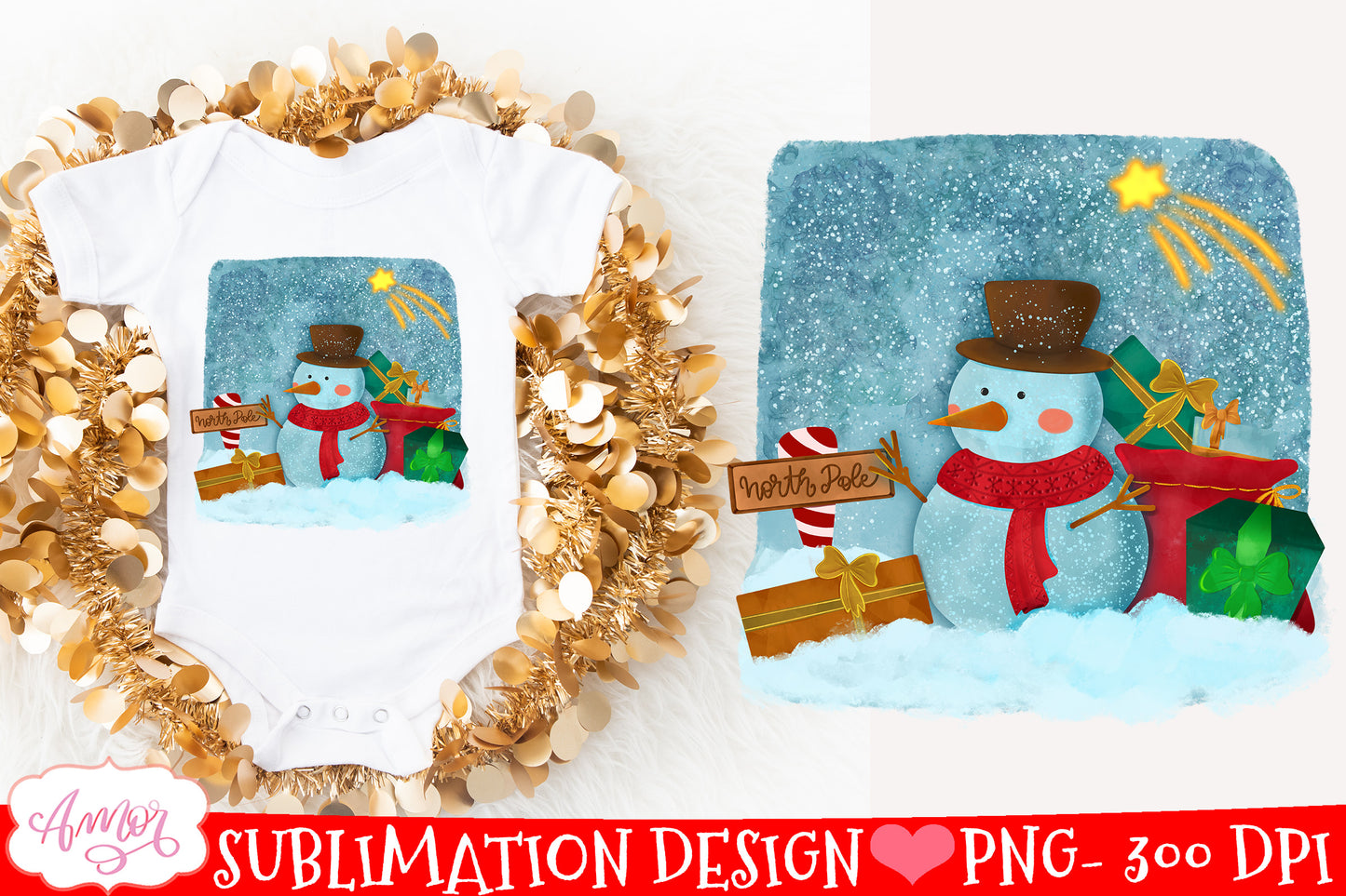 Cute Christmas Snowman PNG for sublimation