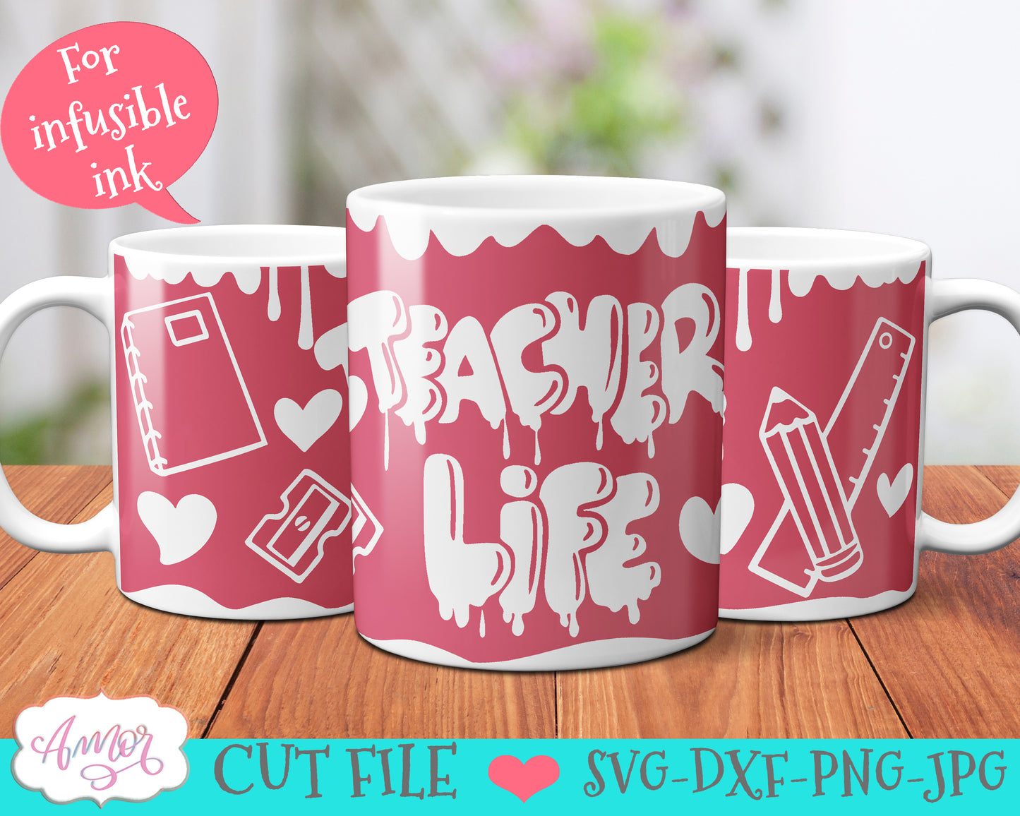 Teacher SVG for 12oz mugs infusible ink mini bundle