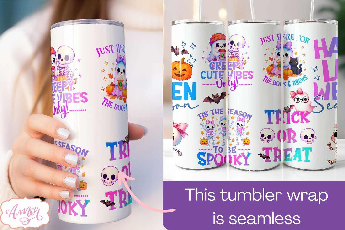 DIGITAL DOWNLOAD Halloween season tumbler, Sublimation PNG