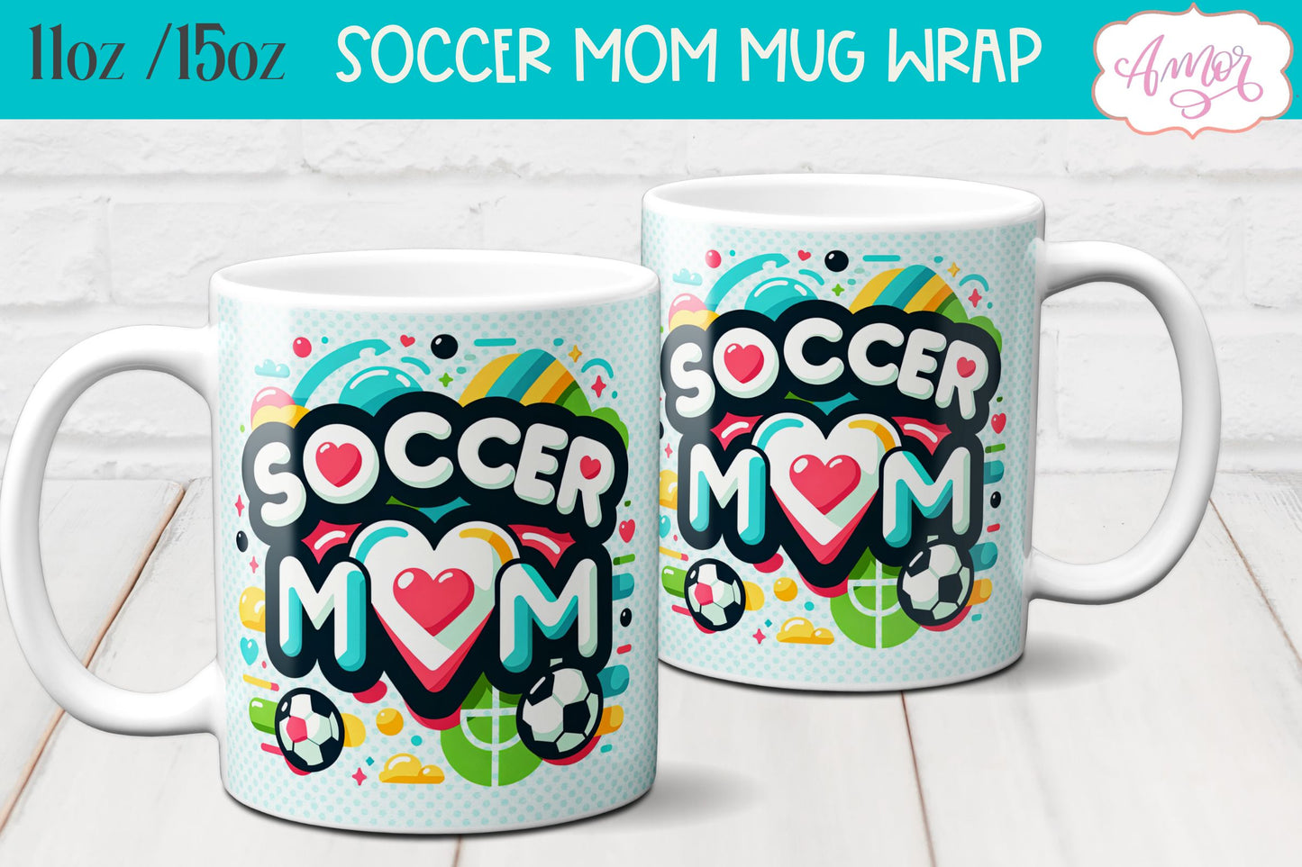 BUNDLE Soccer mom mug wrap PNG for sublimation