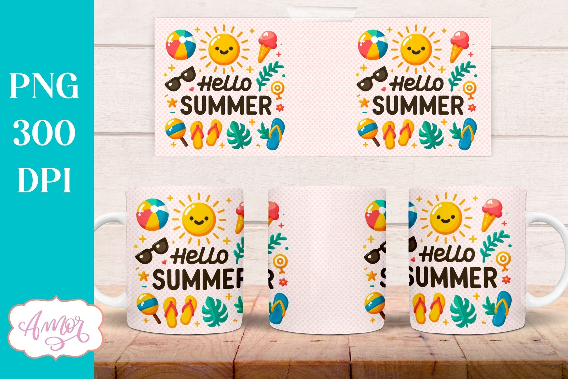 Summer Mug Wraps for Sublimation BUNDLE | Cute Holidays mug