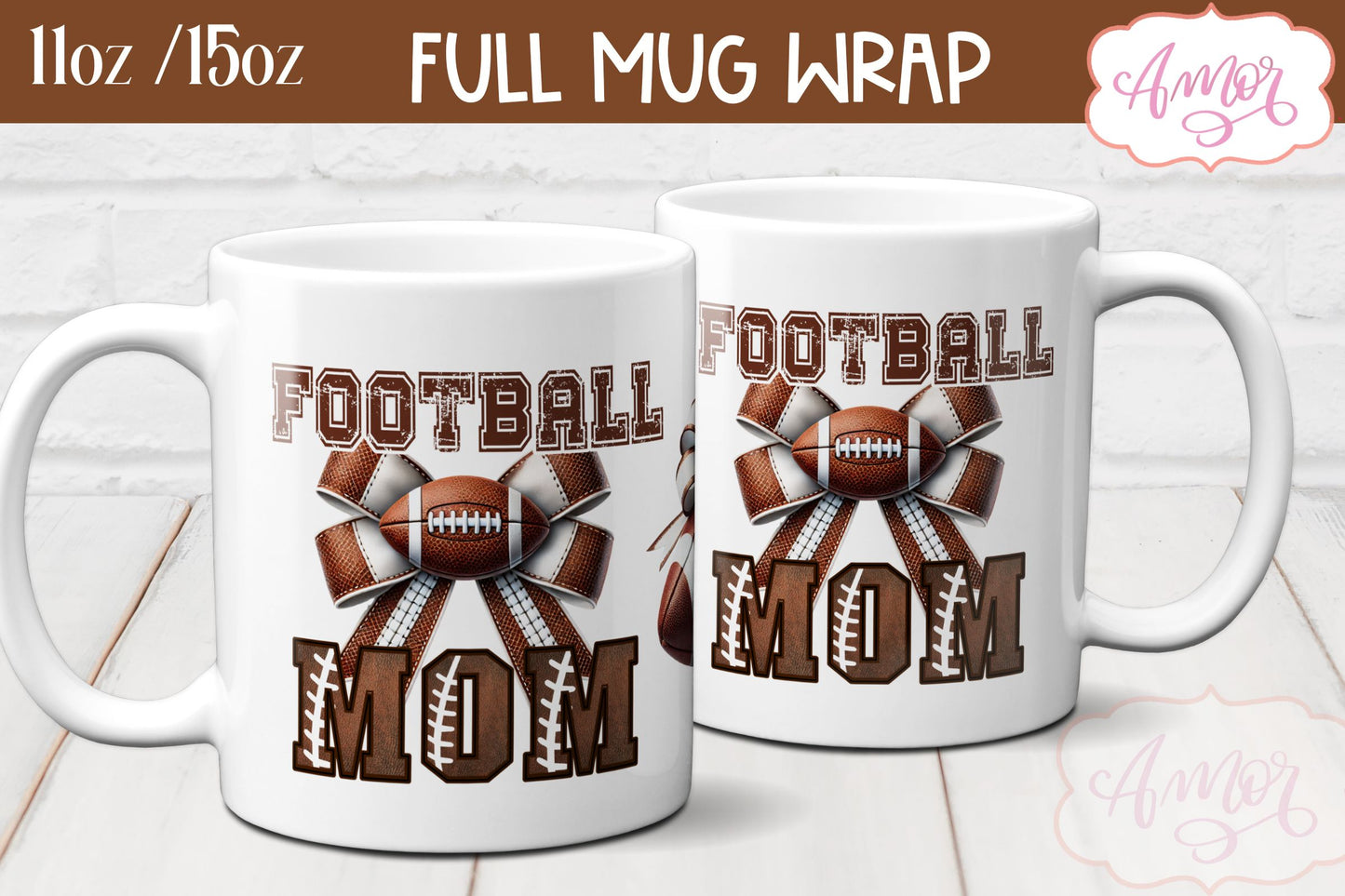 Football Mom mug wrap sublimation | American Football mug