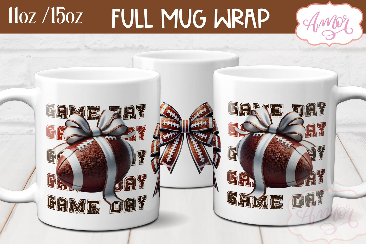 Game day mug wrap sublimation | American Football mug PNG