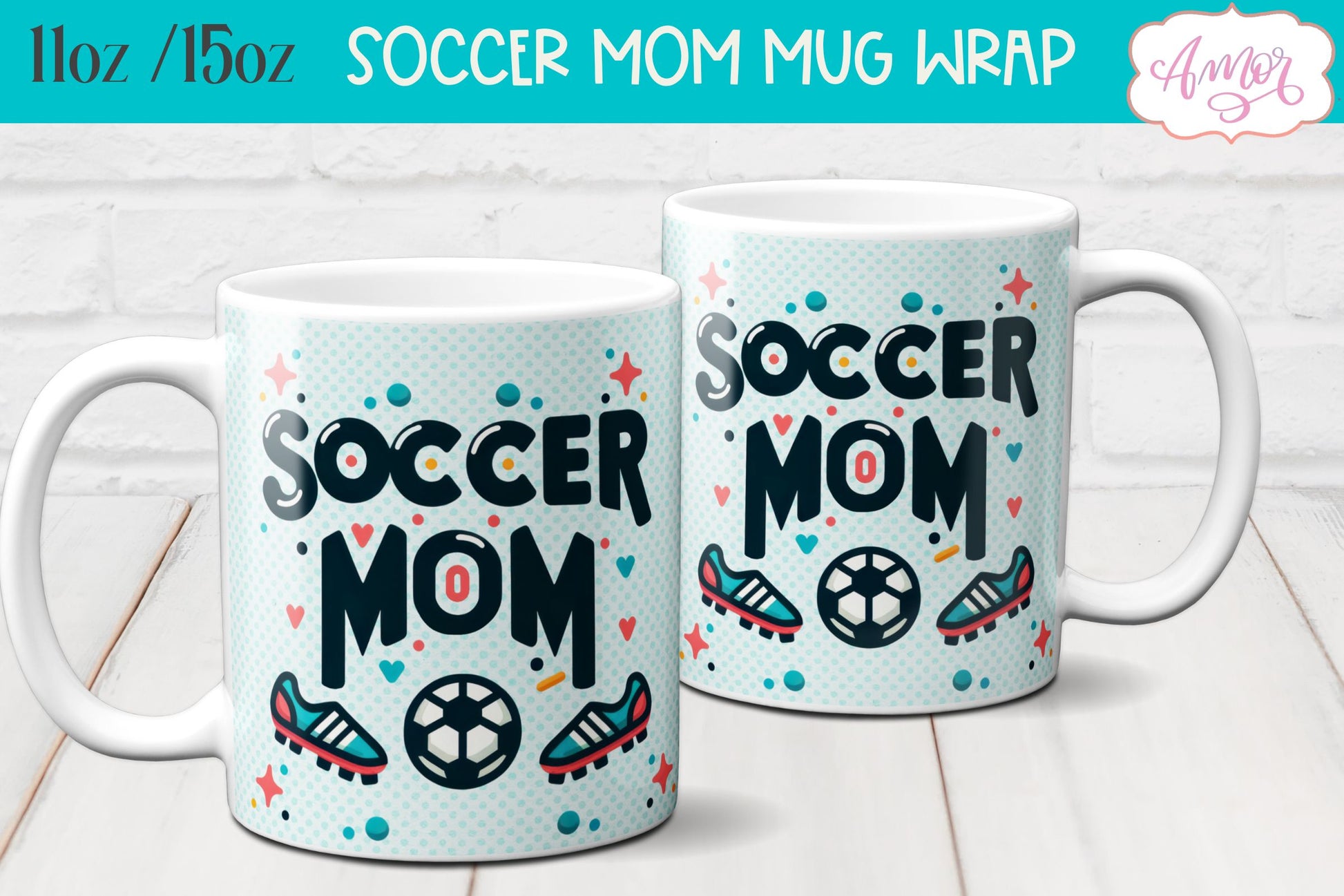 BUNDLE Soccer mom mug wrap PNG for sublimation