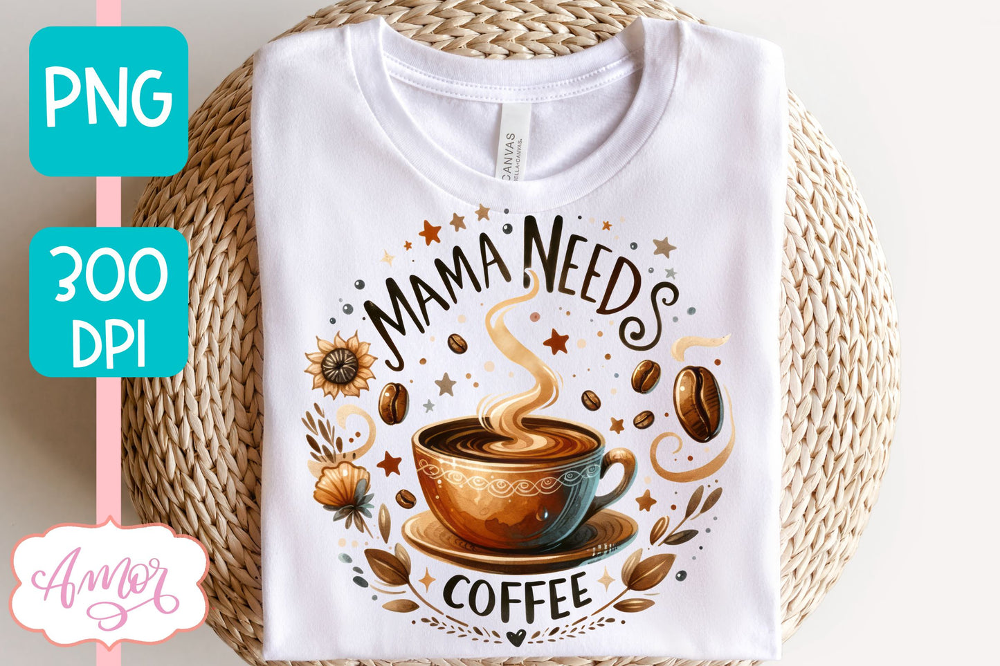 Mama needs coffee PNG sublimation design | Coffee lover PNG