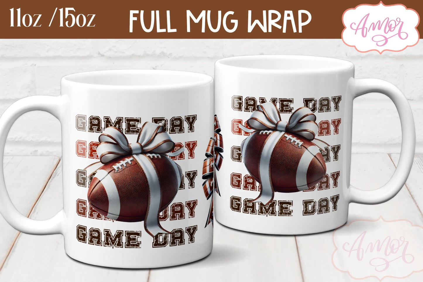 Game day mug wrap sublimation | American Football mug PNG