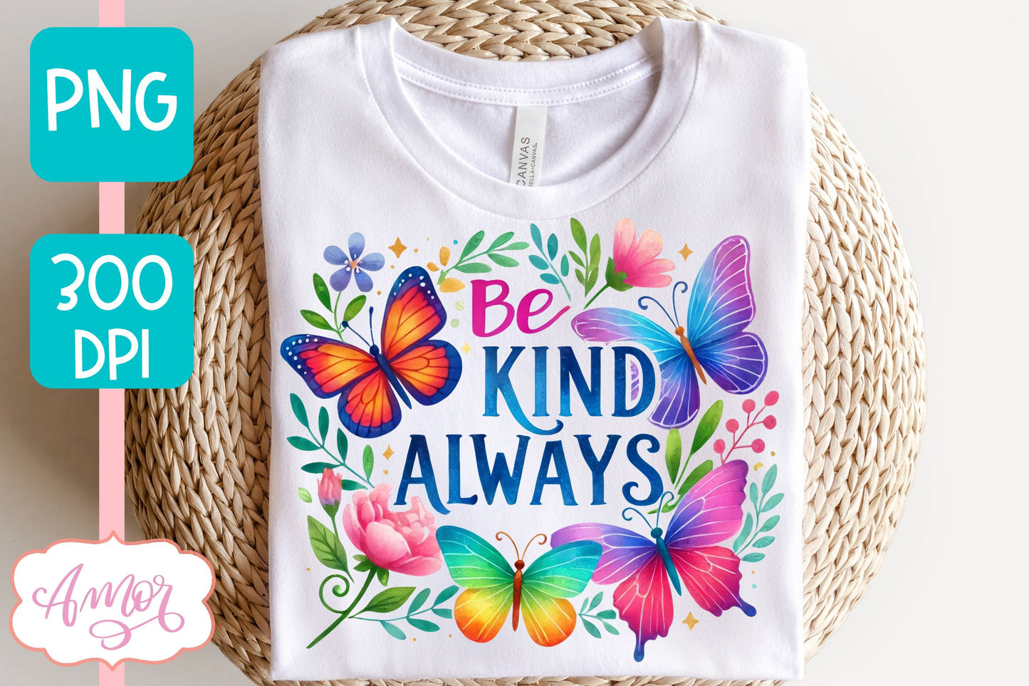 Be kind sublimation design for T-shirts | Butterflies PNG