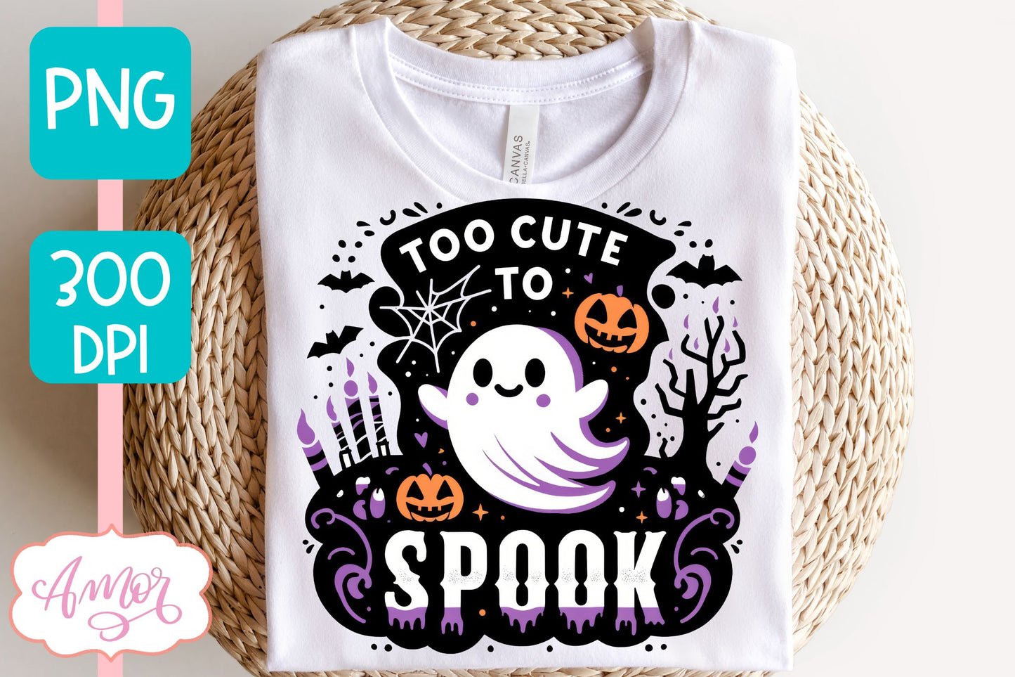 Too cute to spook PNG for sublimation | Halloween PNG design