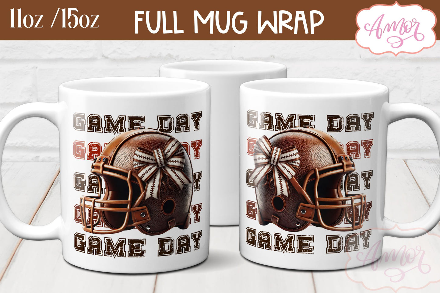 Game day mug wrap sublimation | American Football mug PNG