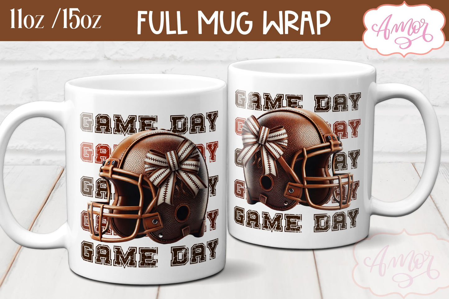 Game day mug wrap sublimation | American Football mug PNG