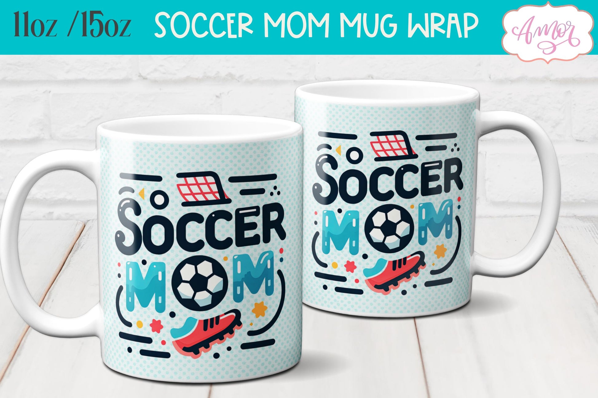 BUNDLE Soccer mom mug wrap PNG for sublimation